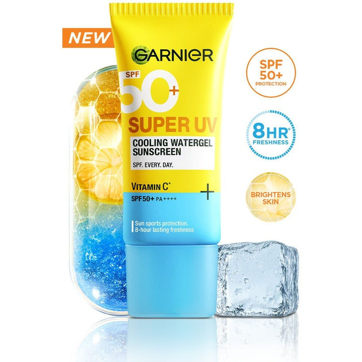 Garnier Super UV Cooling Water Gel Sunscreen 8Hr Freshness No White Cast SPF50 PA++++ 60ml
