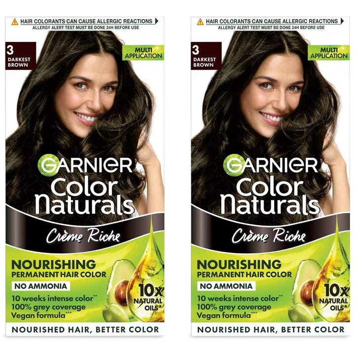 Garnier Set of 2 Color Naturals Nourishing Permanent Hair Color - Darkest Brown 3