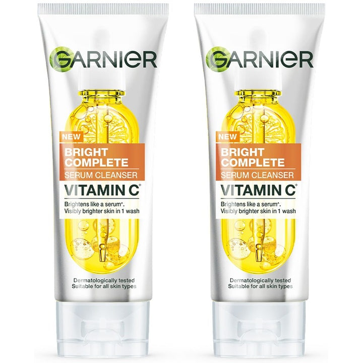 Garnier Set of 2 Bright Complete Serum Cleanser for Tan Removal with Vit-C - 100 g each