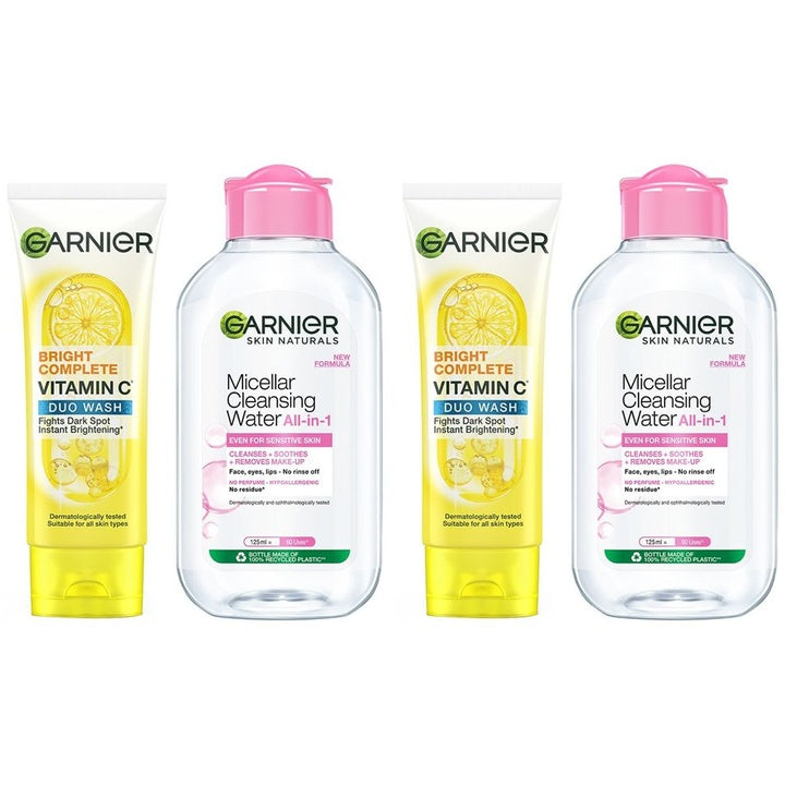 Garnier 2-Pcs 2-Step Cleansing Duo - Micellar Water 125ml & Duo Face Wash 100g