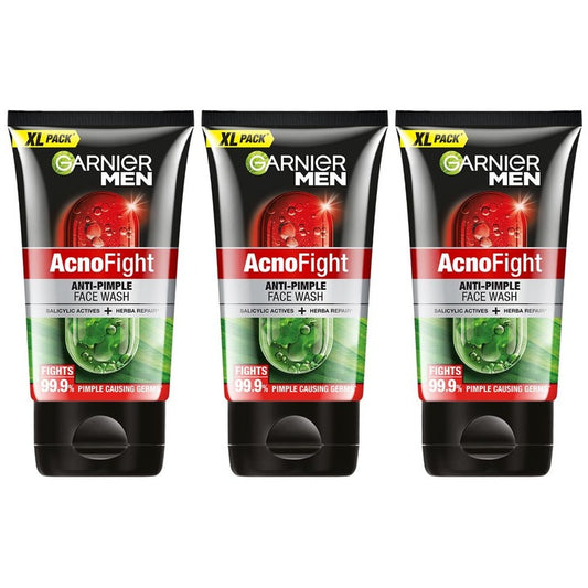 Garnier Men Set of 3 Acno Fight Anti Pimple Face Wash with Herba Repair - 150 g each