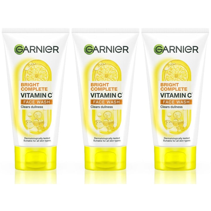 Garnier Skin Naturals Set of 3 Bright Complete Vitamin C Face Wash Gel - 100 g each