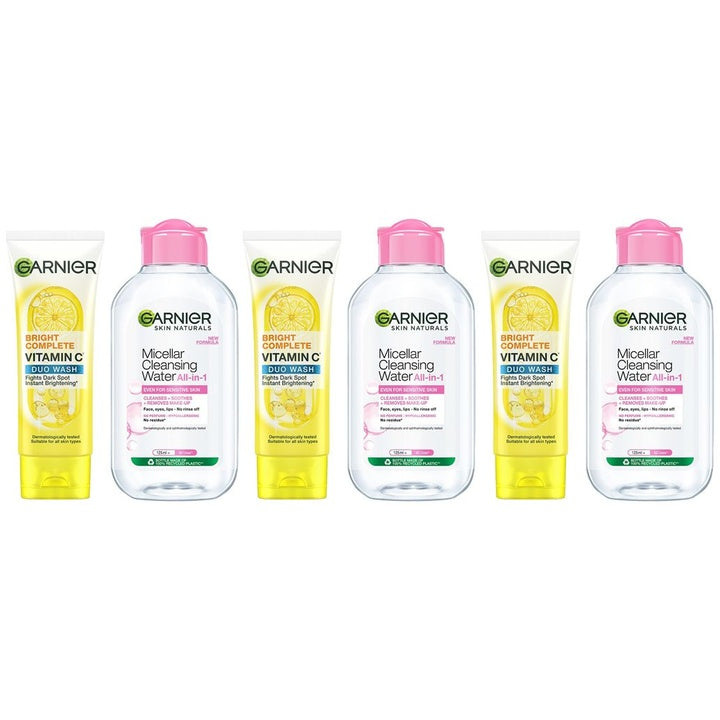 Garnier 3-Pcs 2-Step Cleansing Duo - Micellar Water 125ml & Duo Face Wash 100g