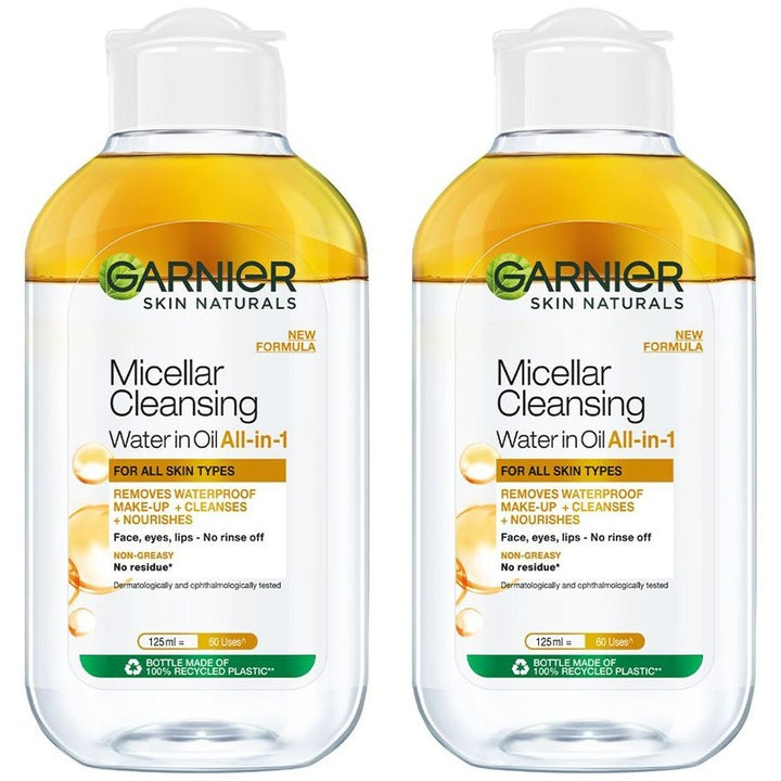 Garnier Set Of 2 Oil infused Cleansing Water Makeup Remover - 125ml Each
