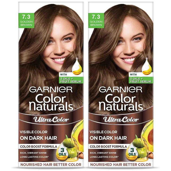 Garnier Set Of 2 Color Naturals Ultra Hair Color Multiuse Creme Kit - Golden Brown 7.3
