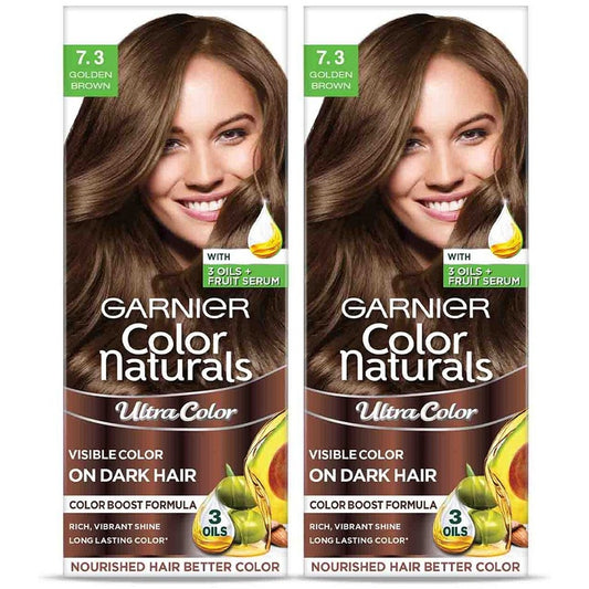 Garnier Set Of 2 Color Naturals Ultra Hair Color Multiuse Creme Kit - Golden Brown 7.3