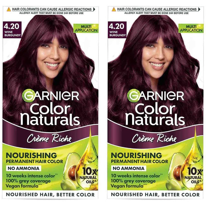 Garnier Set Of 2 Color Naturals Creme Hair Color 70ml + 60g Each - Wine Burgundy 4.20