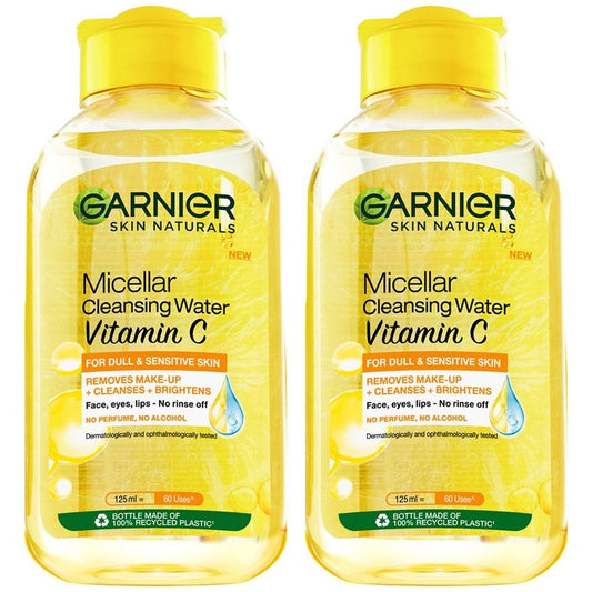 Garnier Set Of 2 Vitamin C Micellar Water Cleanser For Dull Skin - 125ml Each