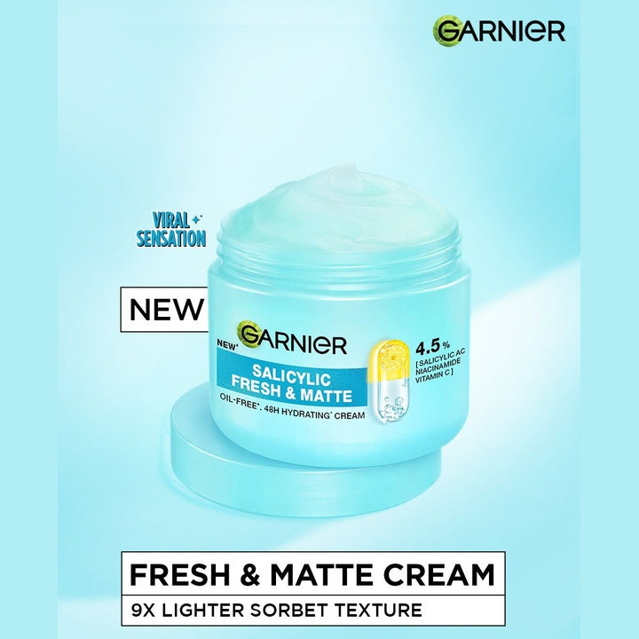 Garnier Fresh & Matte Salicylic Acid Sorbet Moisturizer for Hydrated & Oil-Free Skin 90ml