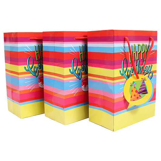 Archies Happy Birthday With Cake Design Printed Paper Gift Bag (Small) - 3 U