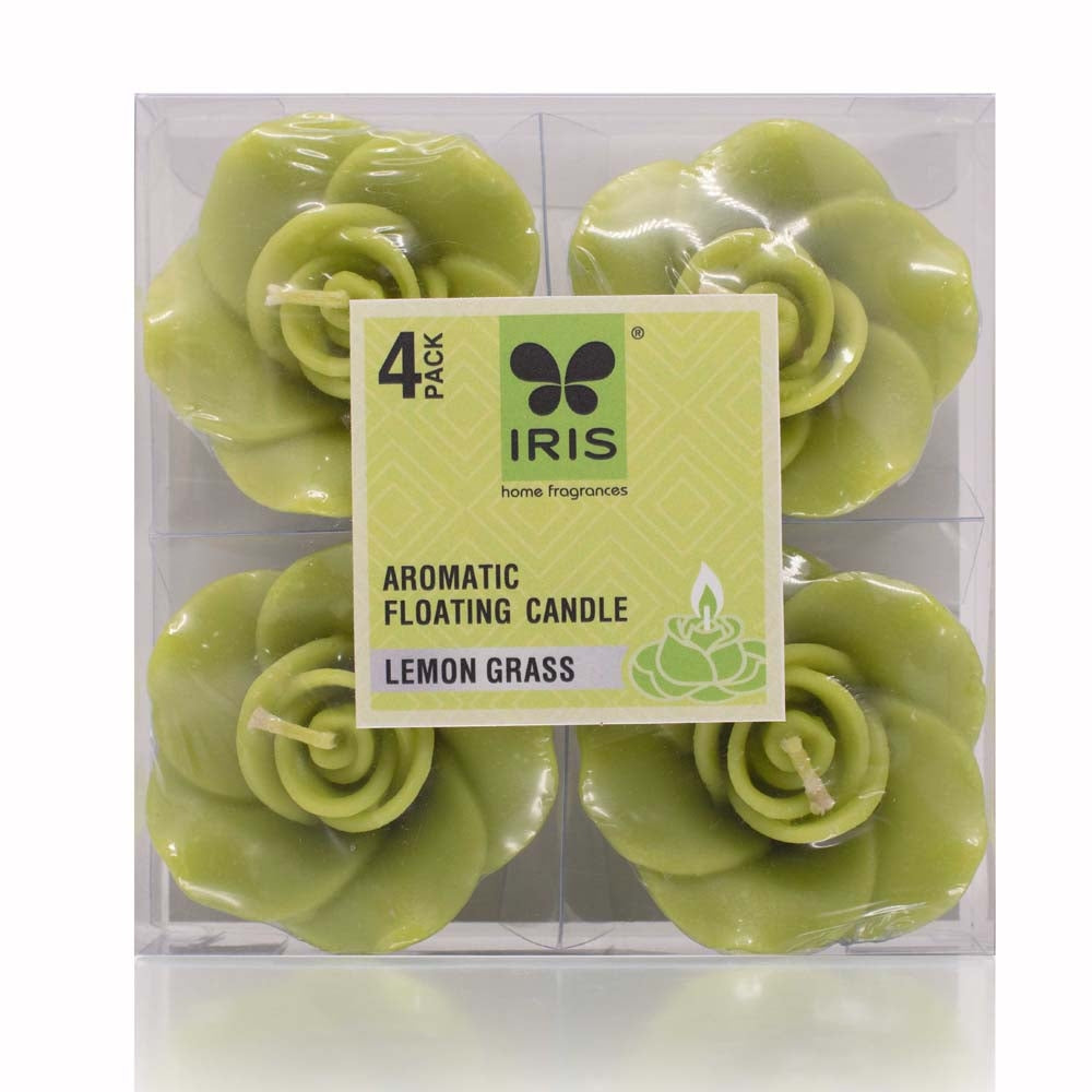Iris Floater Candle - Lemon Grass - 4 U