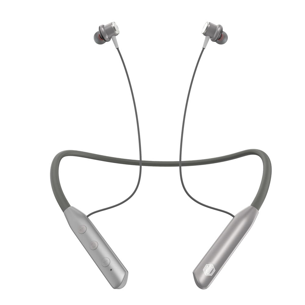 Nu Republic Pulse Metal Bluetooth Neckband IPX4 - Silver - 1 U