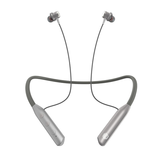 Nu Republic Pulse Metal Bluetooth Neckband IPX4 - Silver - 1 U