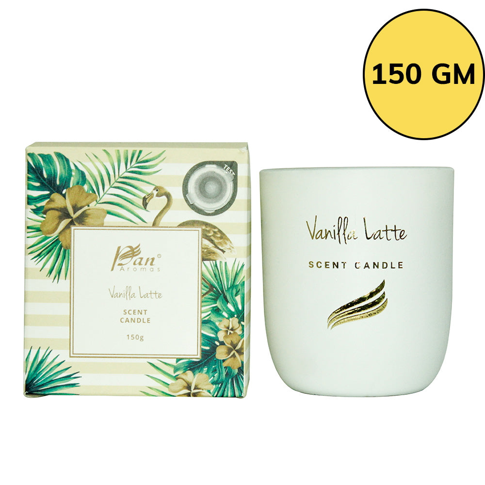 Pan Aromas Crystal Collection Scented Candle - Vanilla Latte - 150 g