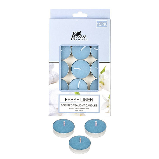 Pan Aromas Scented Tealight Candle - Sandalwood - Fresh Linen