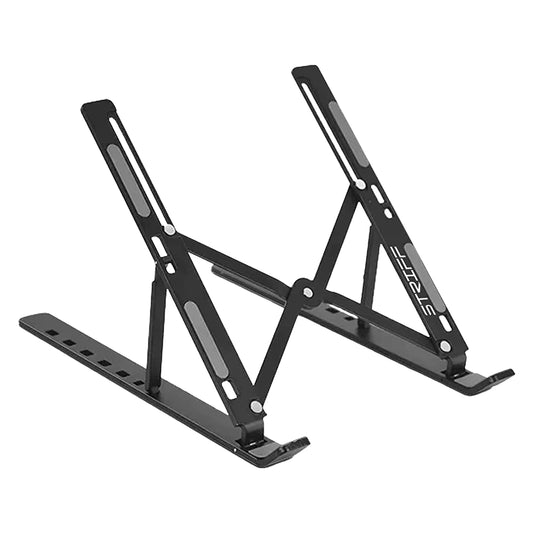 Striff Aluminium Laptop Stand With Anti-Slip Silicone Pads - Black - 1 U