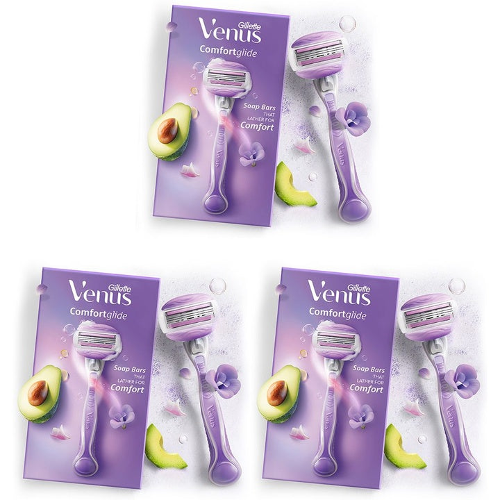 Gillette Venus Women Set of 3 Comfortglide Hair Removal Razor with Avocado Oil