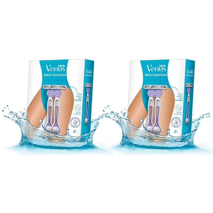 Gillette Venus Set Of 2 Women Bikini Sensitive Hair Removal Razors - 2 Pieces Each
