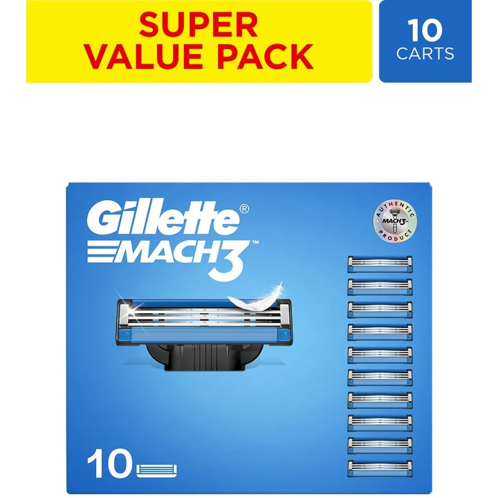 Gillette Men Set of 10 Mach 3 Shaving Blades