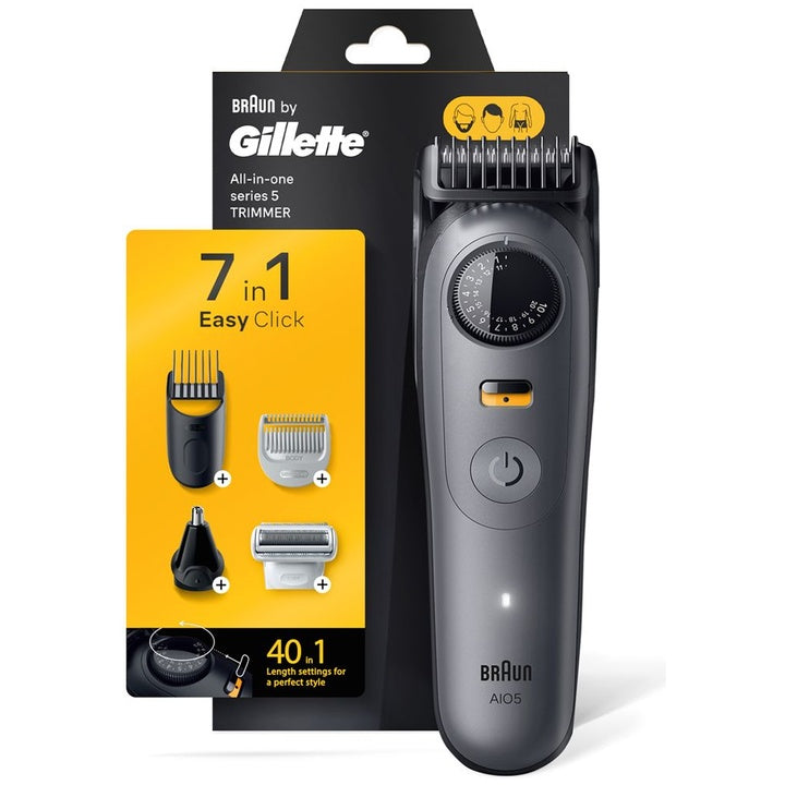 Gillette Series 5 AIO Trimmer with 7 Attachments + 40 Length Settings - Black
