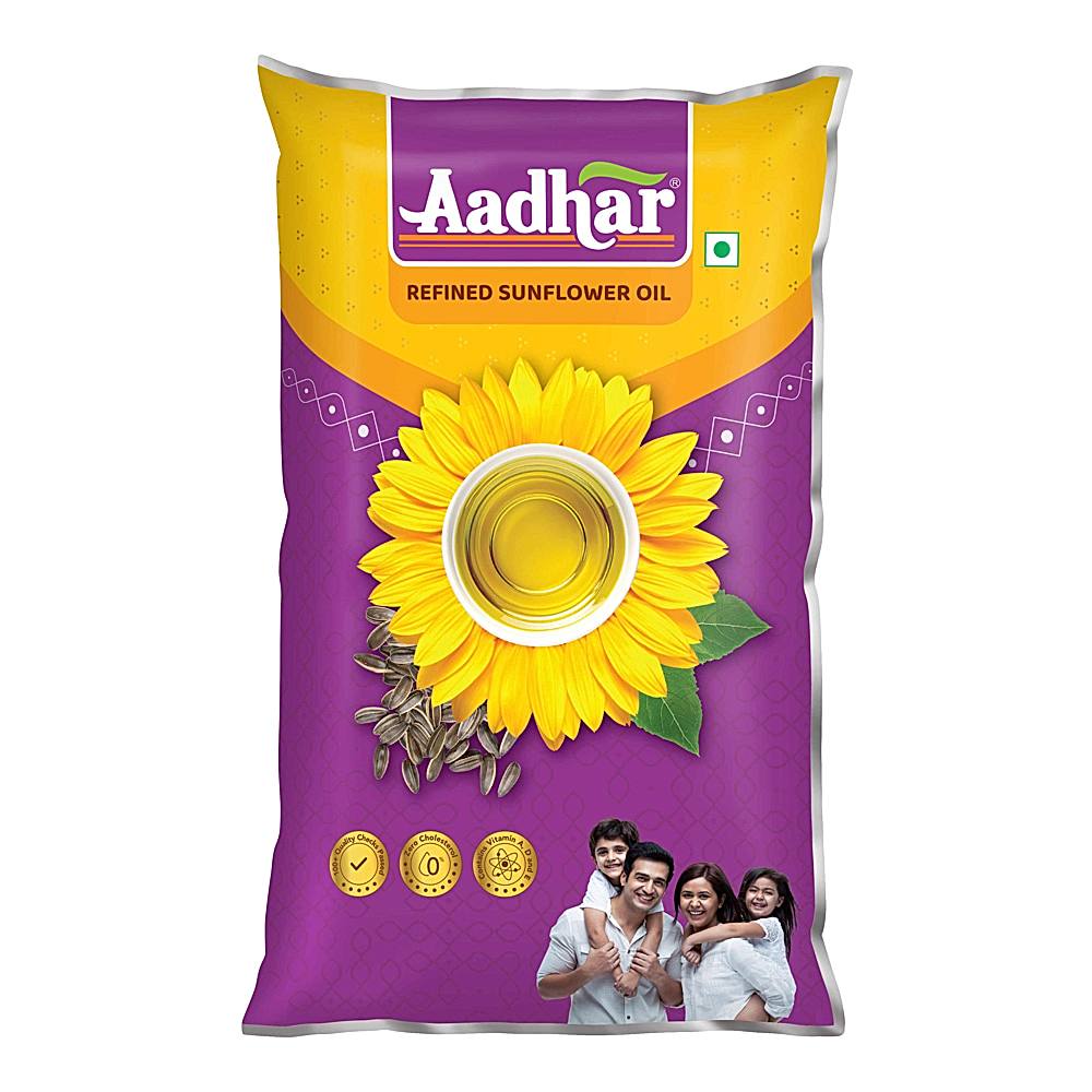Aadhaar Refined Sunflower Oil Pouch - 800 g