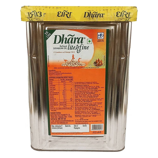 Dhara Refined Soyabean Oil Tin - 13 kg