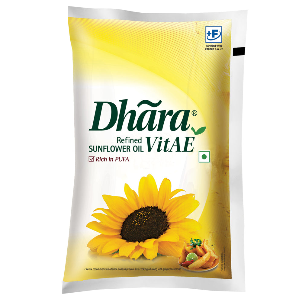 Dhara Refined Sunflower Oil - 910 g