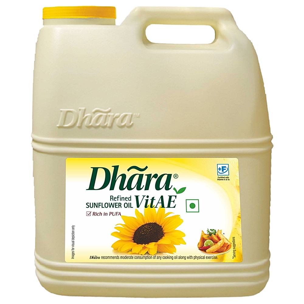 Dhara Refined Sunflower Oil (15 L) - 13 kg