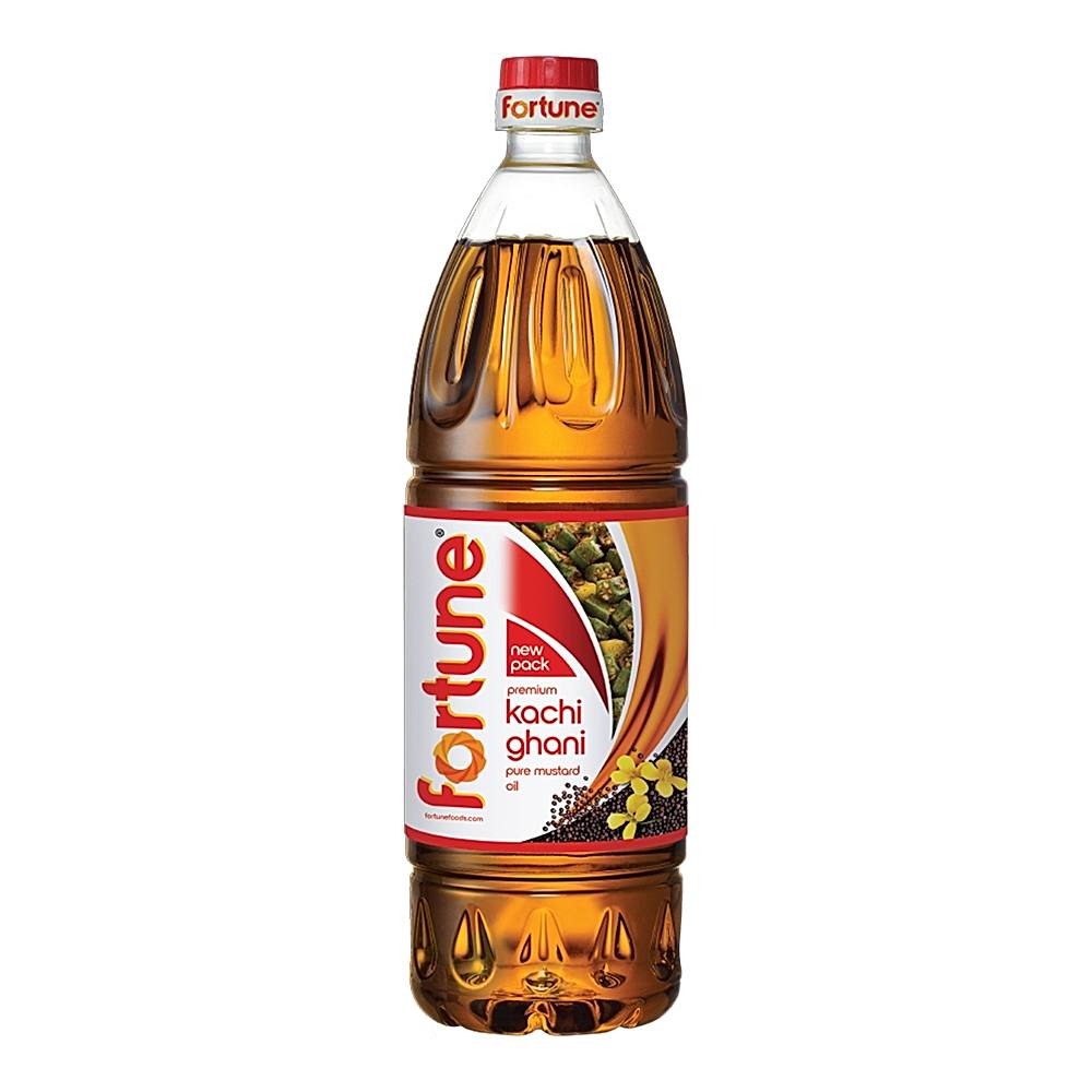 Fortune Kachi Ghani Mustard Oil Bottle - 910 g