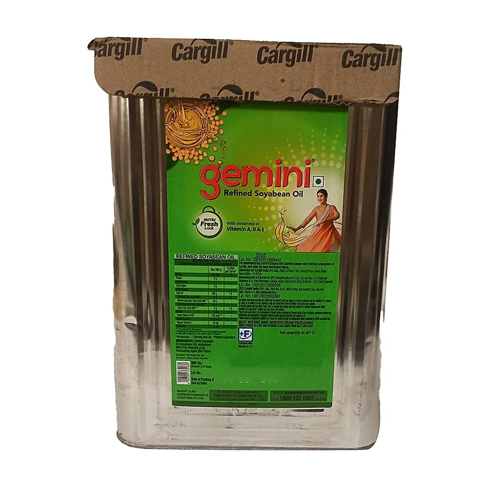 Gemini Refined Soyabean Oil Tin - 13 kg