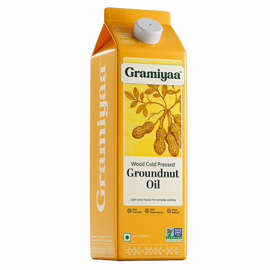 Gramiyaa Wood Cold Pressed Groundnut Oil - 910 g