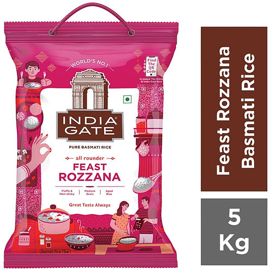 India Gate Pure Basmati Rice Feast Rozzana - 5 kg