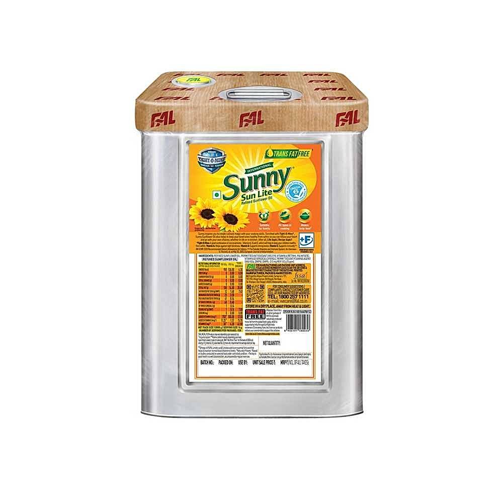 Sunny Sun Lite Refined Sunflower Oil Tin - 13 kg