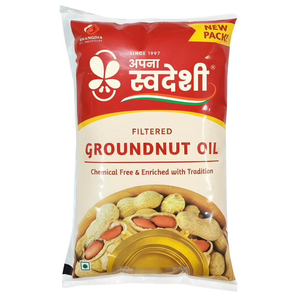 Swadeshi Filtered Groundnut Oil Pouch - 910 g