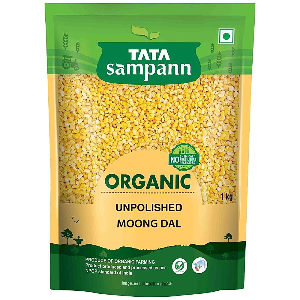 Tata Sampann Organic Unpolished Moong Dal - 1 kg