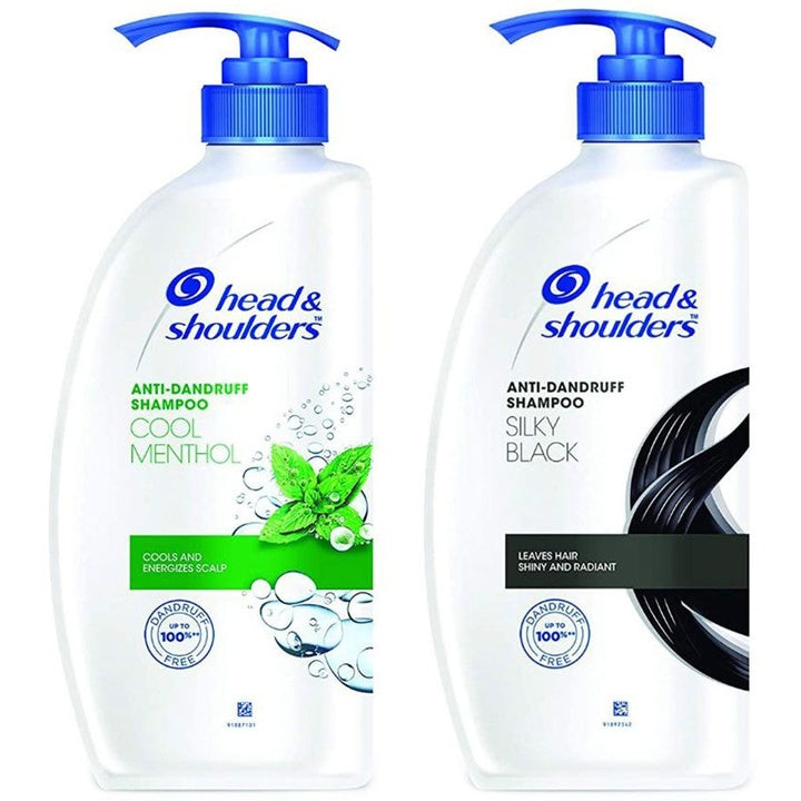 Head & Shoulders Set of 2 Anti-Dandruff Shampoo - Cool Menthol & Silky Black - 650 ml each