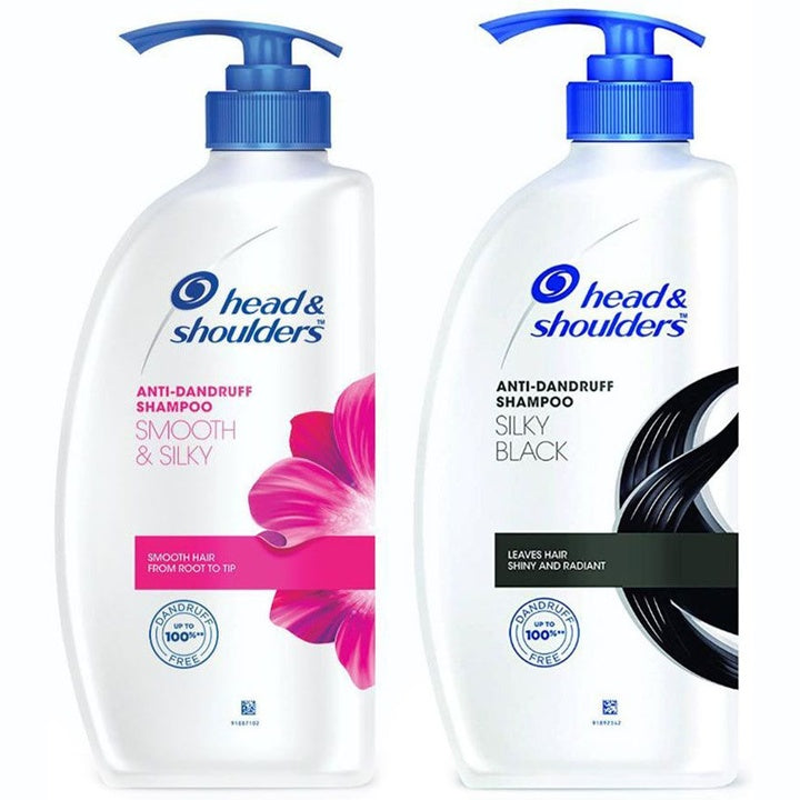 Head & Shoulders Set of 2 Anti-Dandruff Shampoo -Silky Black & Smooth & Silky -650 ml each