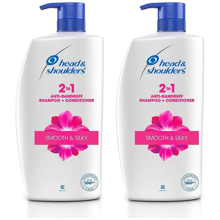Head & Shoulders Set of 2 Smooth & Silky Anti-Dandruff Shampoo + Conditioner - 1L each