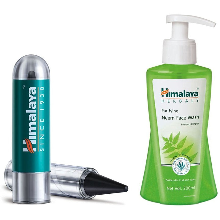 Himalaya Set of Black Kajal & Purifying Neem Face Wash