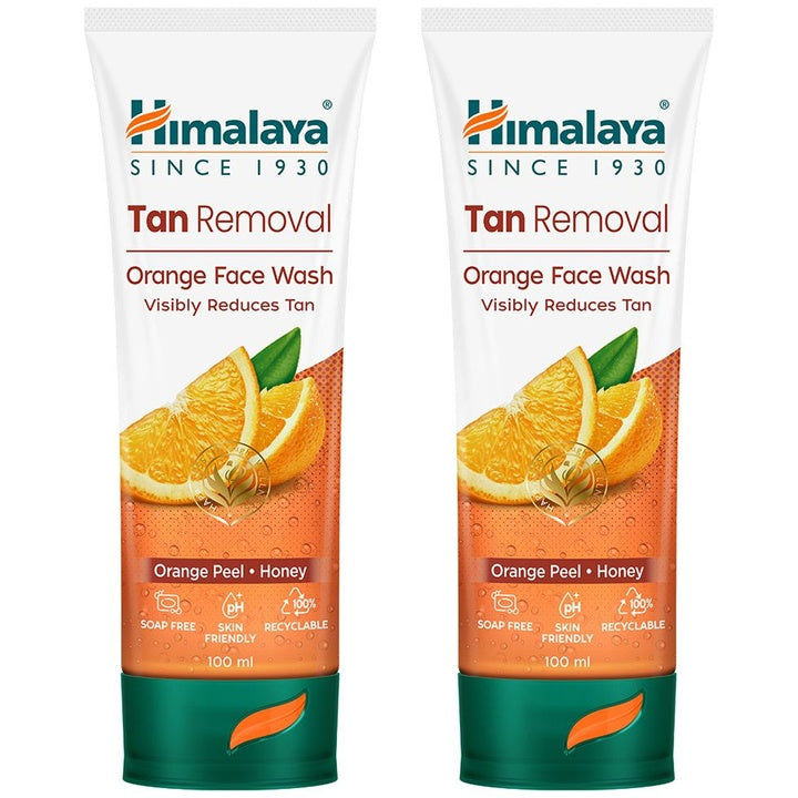 Himalaya Set of 2 Tan Removal Orange Face Wash with Honey & Papaya - 100 ml each