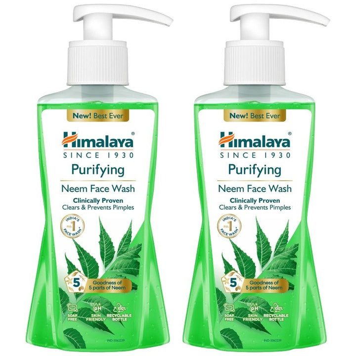 Himalaya Set of 2 Anti-Pimple Purifying Neem Face Wash with Turmeric - 200 ml Each