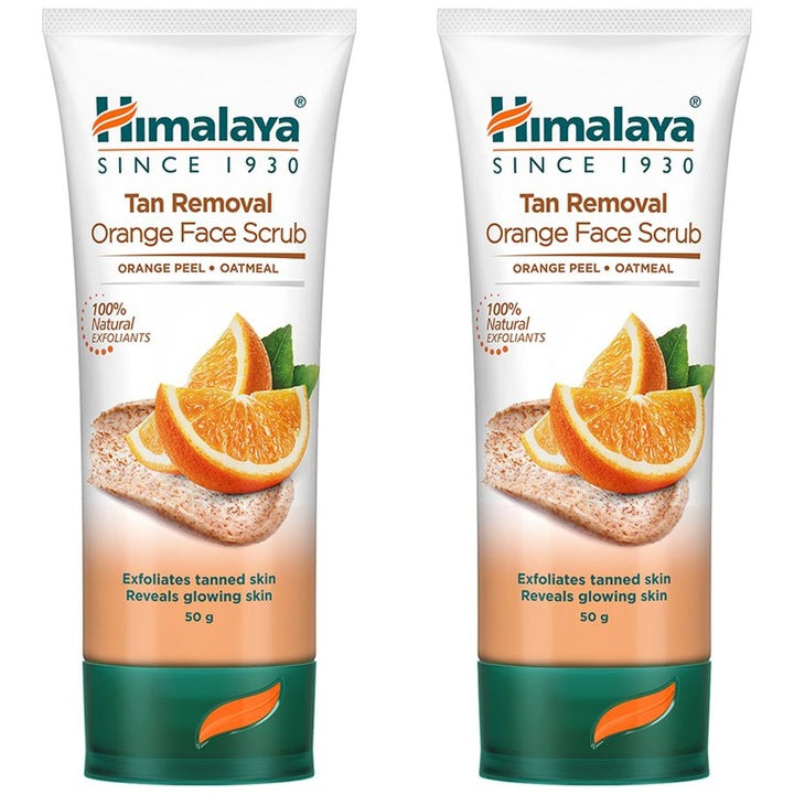 Himalaya Set of 2 Tan Removal Orange Face Scrub with Oatmeal for Glowing Skin - 50g Each