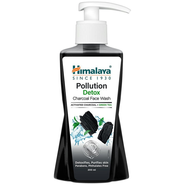 Himalaya Pollution Detox Charcoal Face Wash with Green Tea To Purify Skin - 200ml