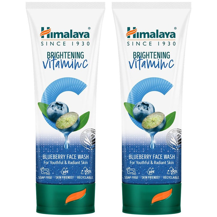 Himalaya Set of 2 Brightening Vitamin C Blueberry Face Wash For Youthful Skin- 100ml Each