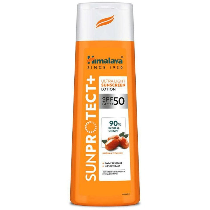 Himalaya SunProtect+ UltraLight Sunscreen Lotion with SPF50 PA++++ & No White Cast - 100ml