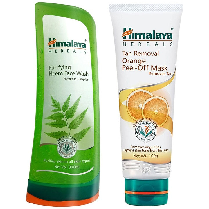 Himalaya Set of Orange Peel-off Mask and Neem Face Wash