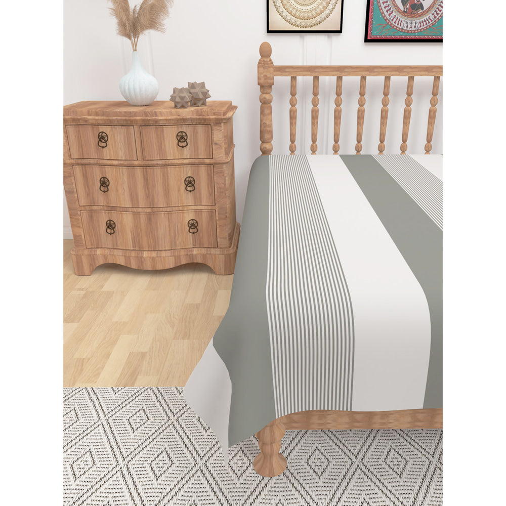 Athom Living Cotton Chaddar Single Stripes (Grey) - 145x224 cm - 1 U