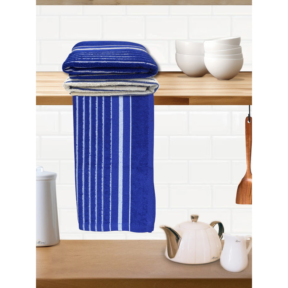 Athom Living Hand Towel Stripes Navy Blue - 40x60 cm - 3 U