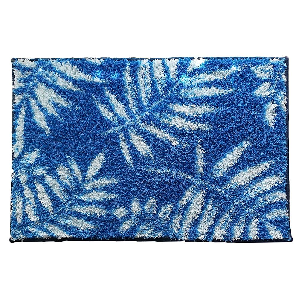 Athom Living Micro Printed Bath Mat (04) - 38 X 58cm - Blue