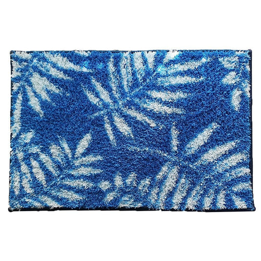 Athom Living Micro Printed Bath Mat (04) - 38 X 58cm - Blue